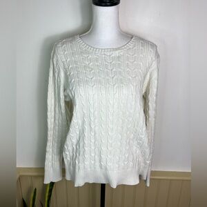 Vintage St. John’s Bay Cable Knit Heritage Sweater Women XXL Old Money Fisherman